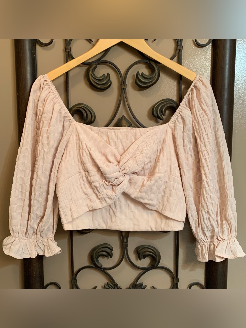 Altar'd State Twist Front Smocked Crop Top Cottagecore Fairycore Victorian